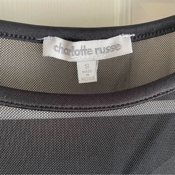 Charlotte Russe Mesh Bodycon Dress - Black - Size Small - LBD - Picture 3 of 5